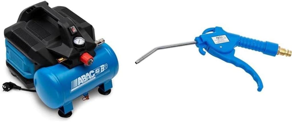 Test du compresseur ABAC EASE-AIR 6 avec soufflette BGS 3208