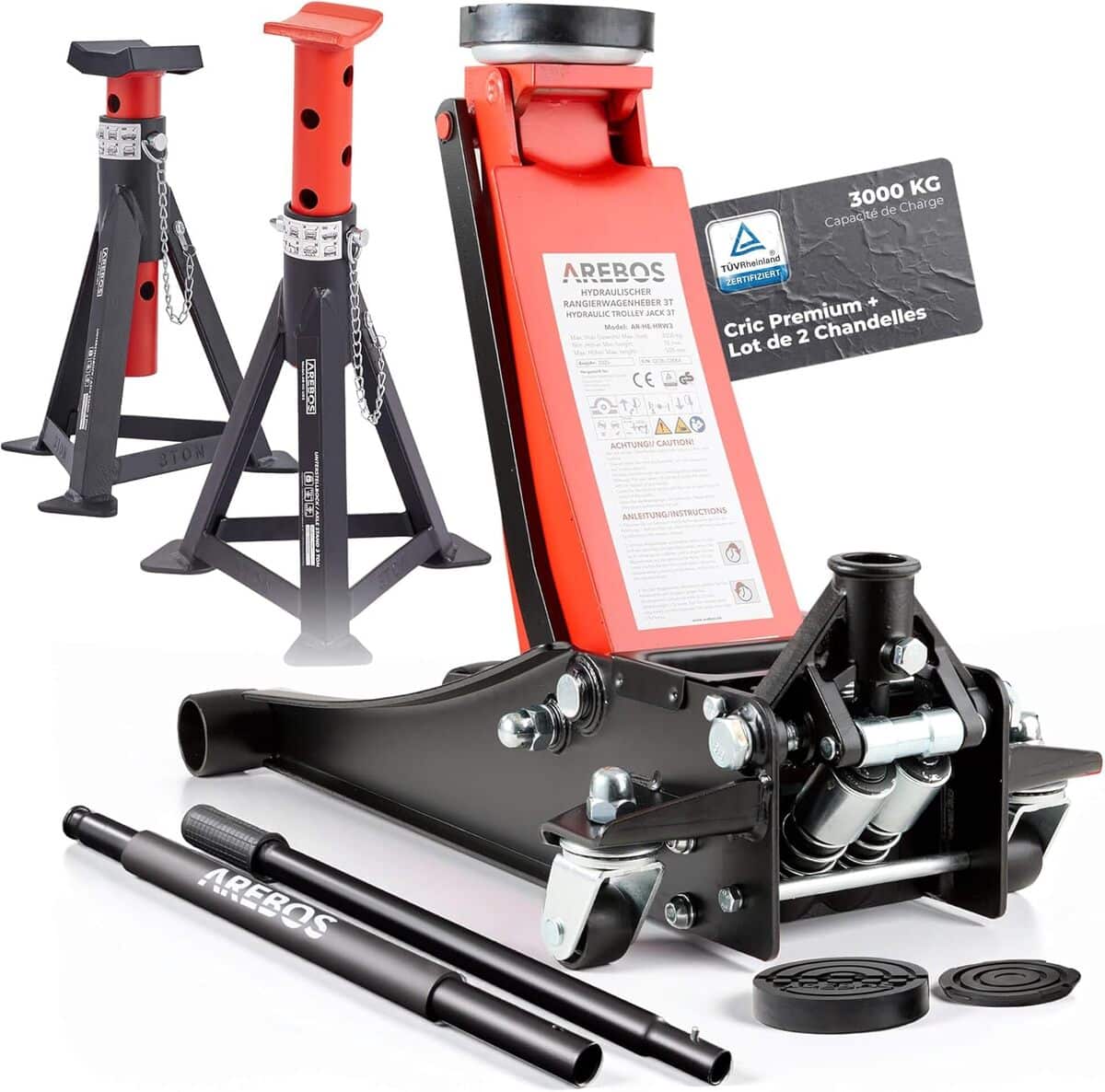 Test du cric hydraulique Arebos 3T : puissance et polyvalence