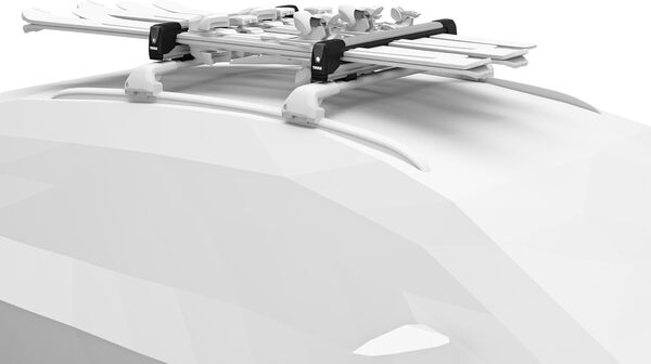 Thule SnowPack Extender, Un porte-skis aérodynamique et coulissant pour faciliter le chargement et le déchargement 732500 Aluminium L, Aluminum