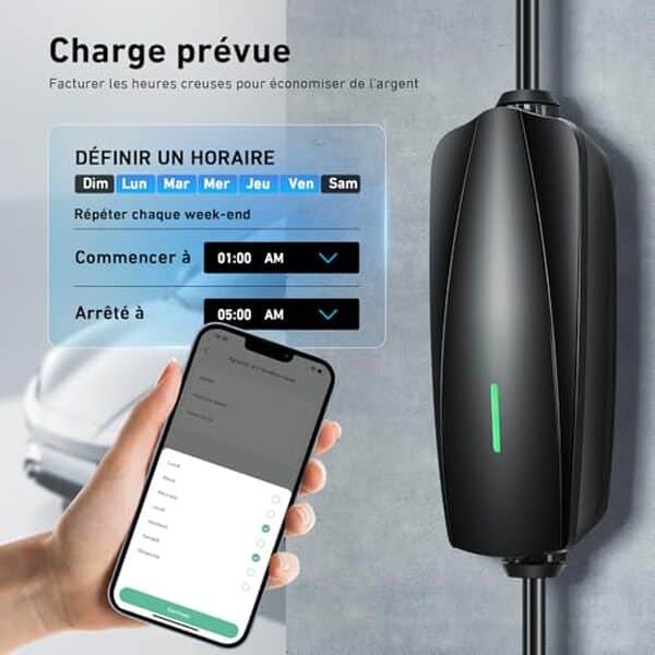 Découvrez l'efficacité et la portabilité du chargeur EVJuicion 8 m. Analyse complète de ses fonctionnalités pour optimiser le chargement de votre véhicule électrique.