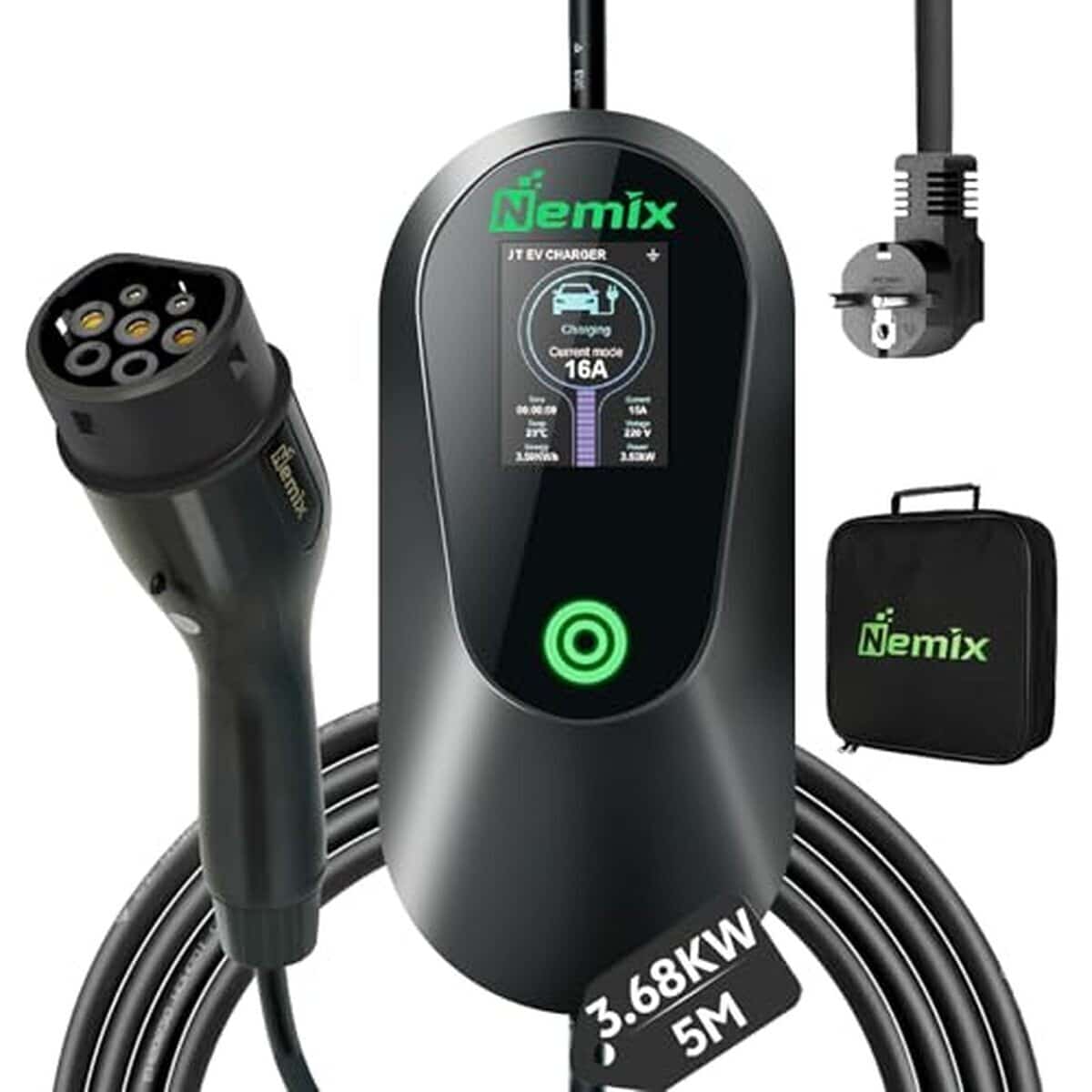 Test câble de recharge Nemix Type 2 : écran HD et charge programmable