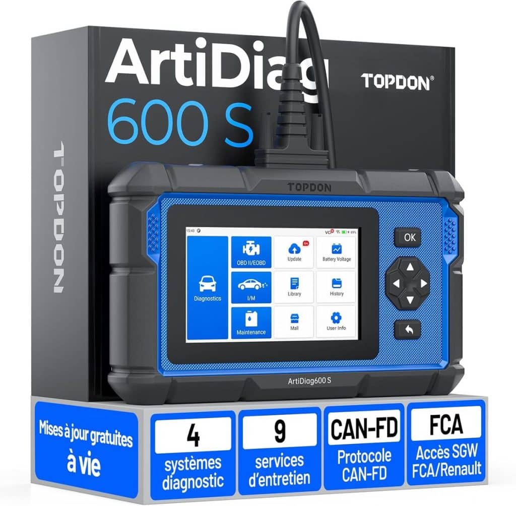 Test de la valise diagnostic TOPDON ArtiDiag600S : efficacité et polyvalence au service de votre auto