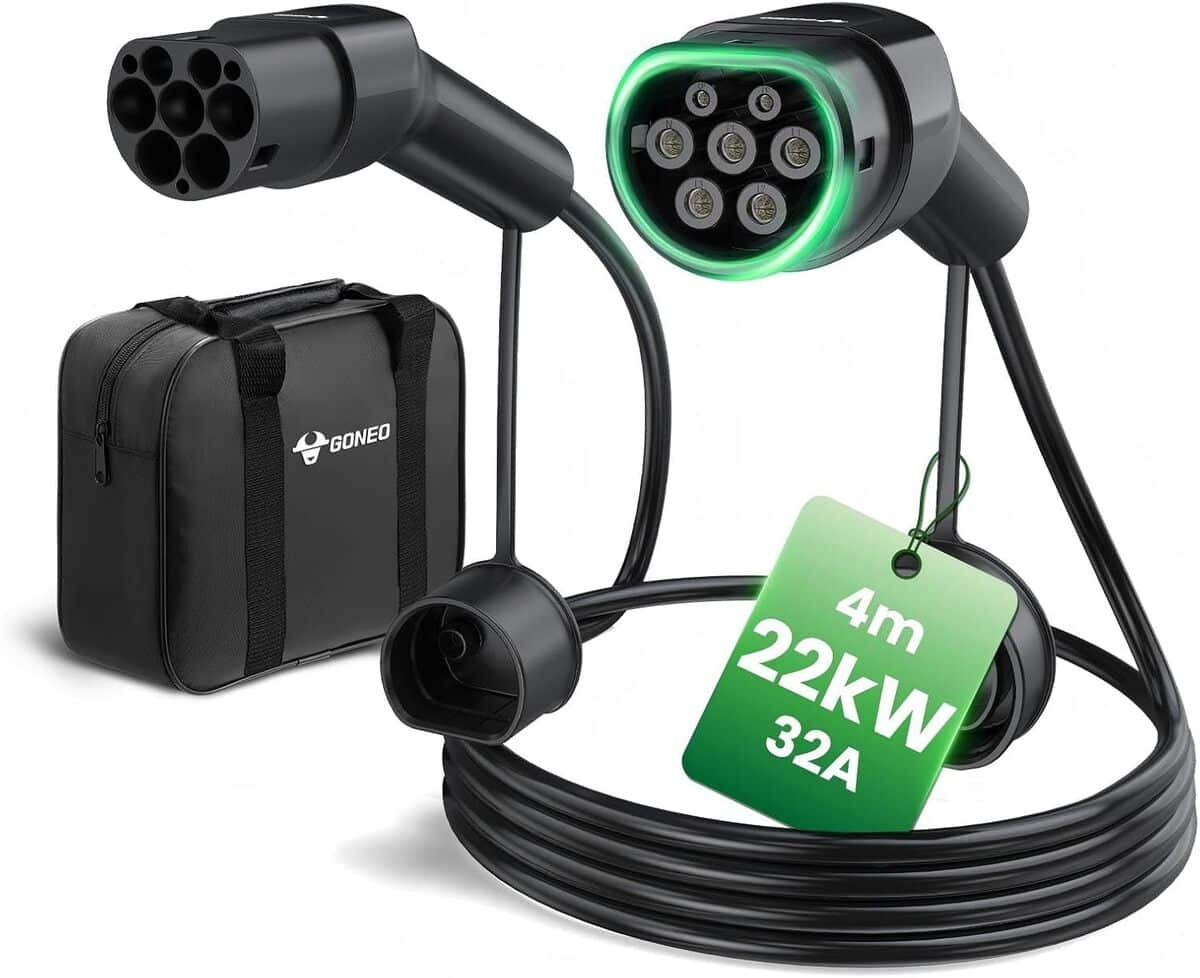 Test du câble de recharge Goneo 22 kW pour voiture électrique