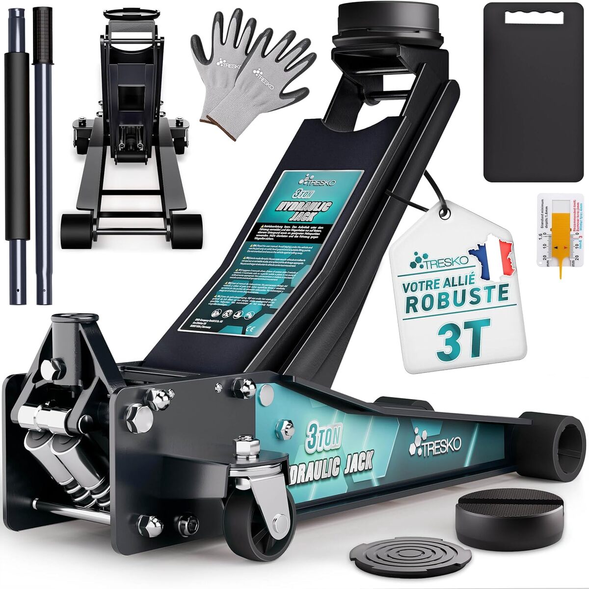 Test du cric hydraulique Tresko 3T : performance et polyvalence
