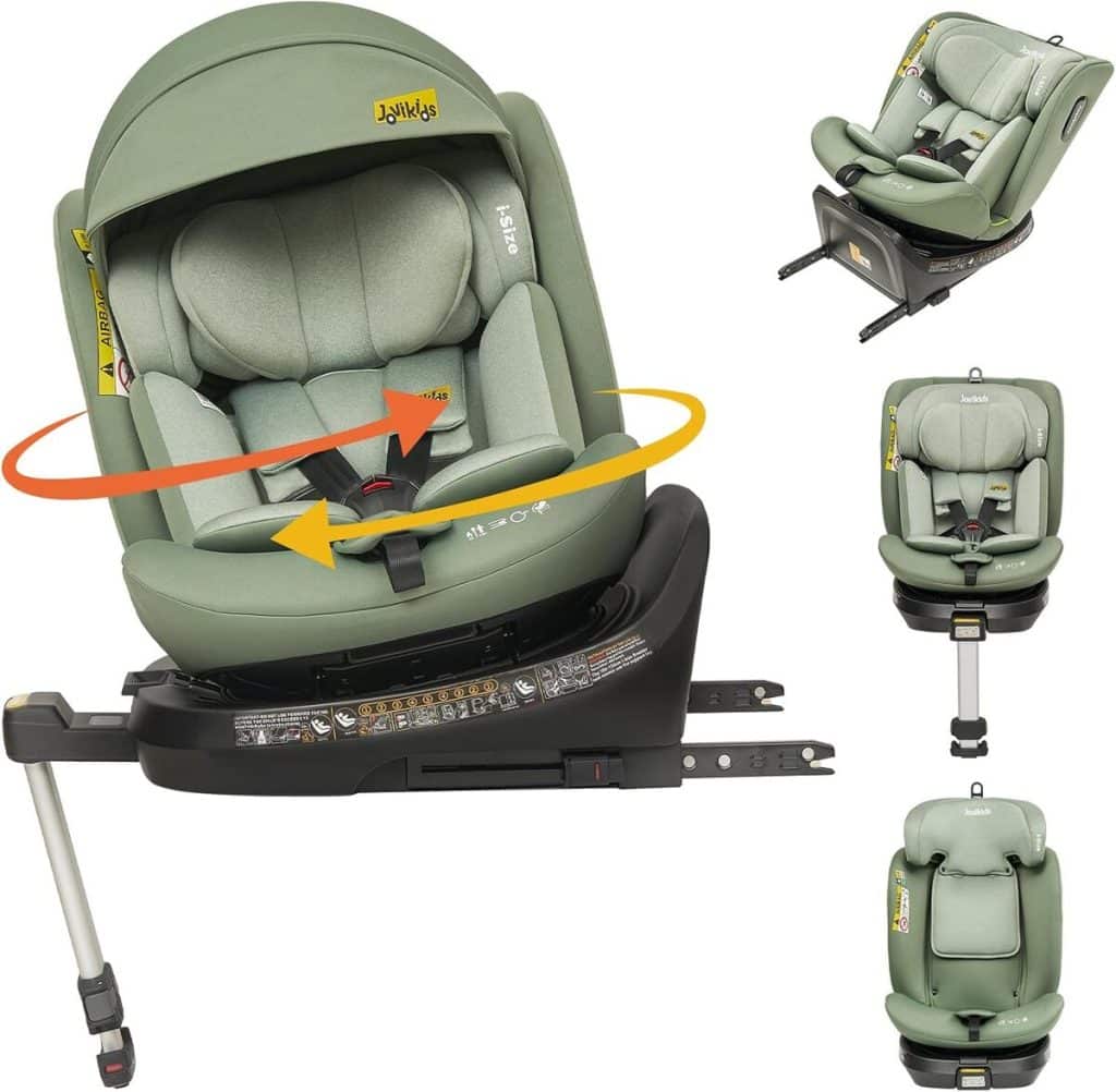 Test du siège auto pivotant 360 Jovikids ISOFIX green