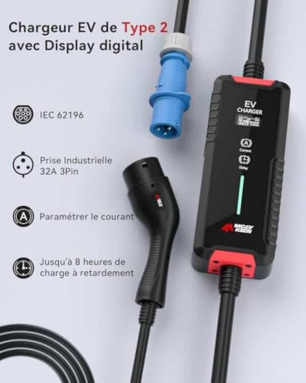 Découvrez notre avis détaillé sur le chargeur MCEVKELN Type 2 7kW avec son câble de 7m : efficacité, caractéristiques et rapport qualité-prix analysés.