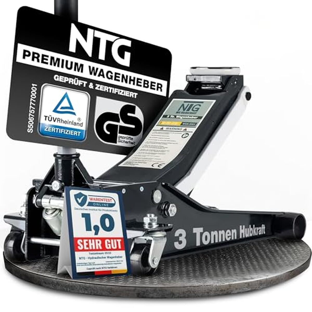 Test : cric NTG hydraulique 3T pour SUV et voitures surbaissées