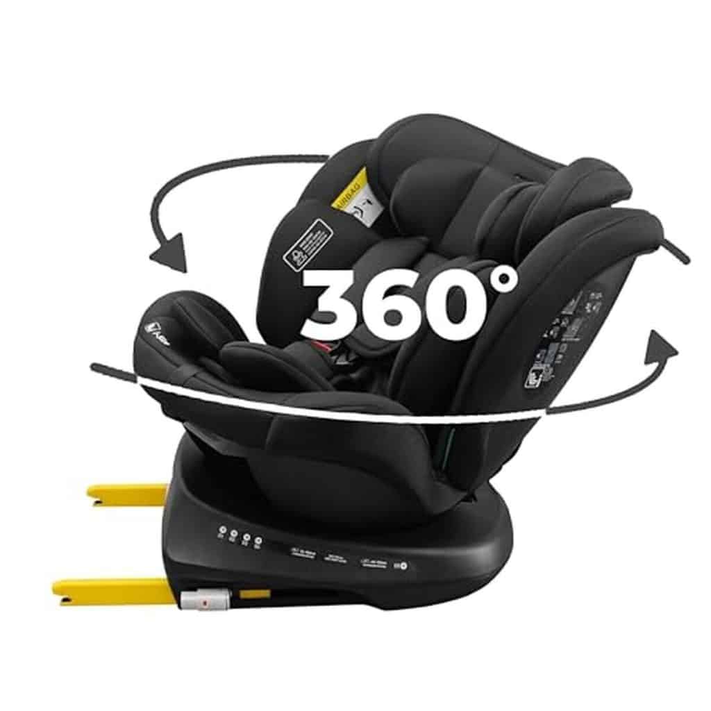 Test : siège auto pivotant KidsZone Isofix 0-36kg 360°