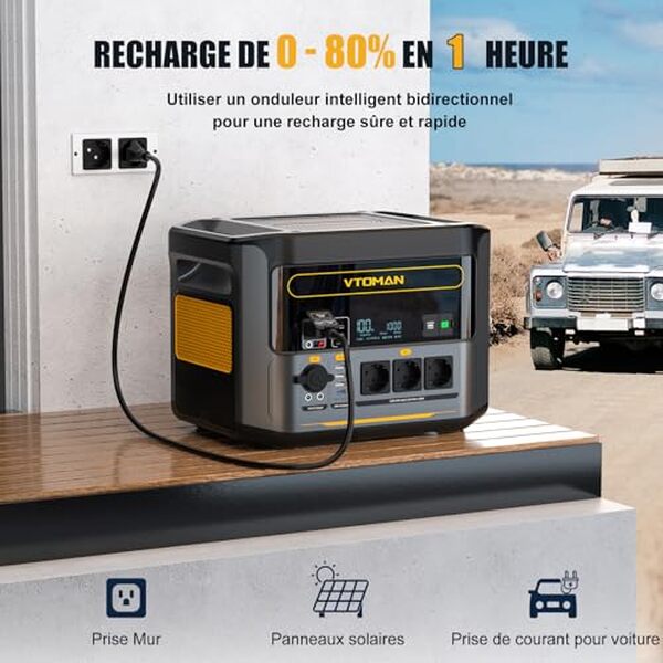 Découvrez notre test détaillé de la station électrique portable VTOMAN 828Wh : performance, puissance et praticité pour vos besoins en énergie nomade.
