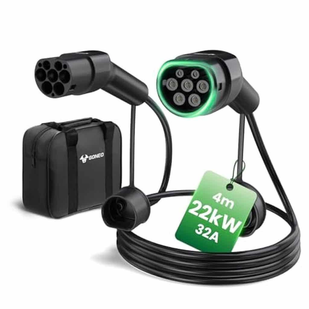 Test : câble de recharge GONEO 22kW pour voiture électrique