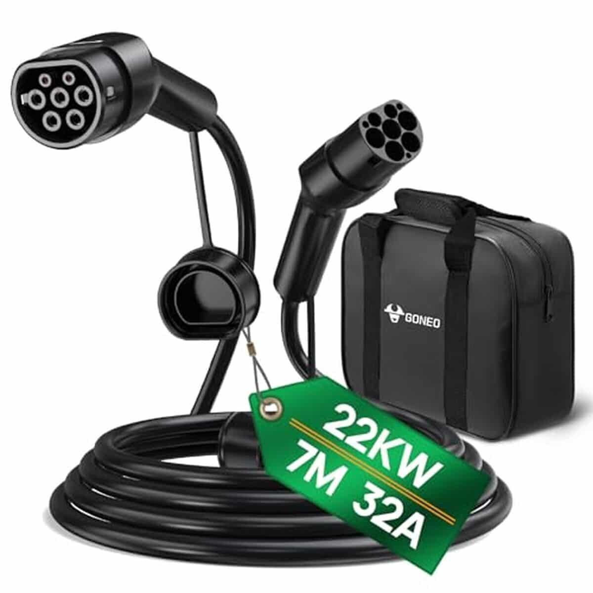 Test du câble de recharge voiture électrique Goneo 22KW 32A 7M