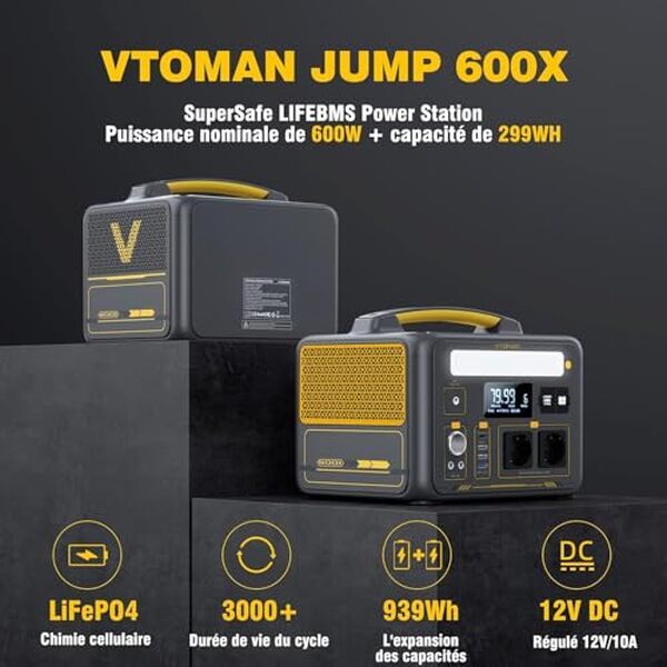 Découvrez notre analyse de la station électrique portable vtomant jump 600X : une solution puissante pour recharger vos appareils où que vous soyez.