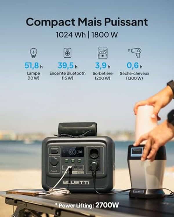 Découvrez le test complet du générateur électrique BLUETTI Elite 100 V2 : une solution compacte, puissante et idéale pour vos aventures en camping.