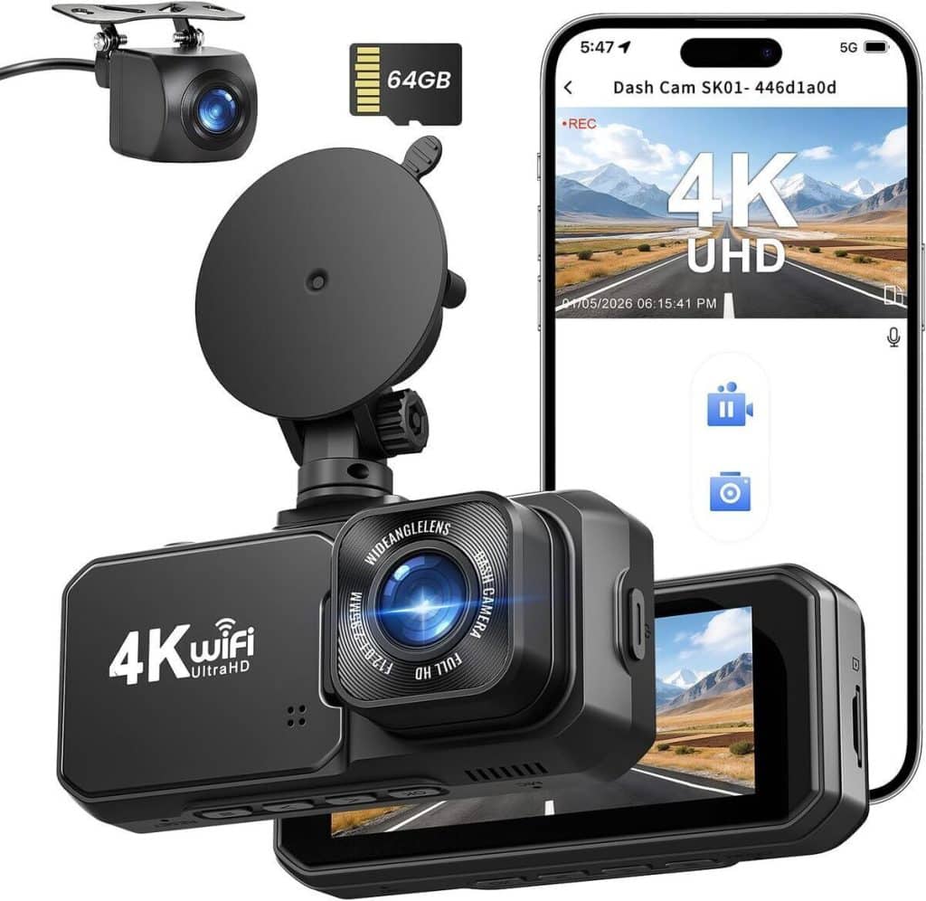 Test de la dashcam Rmana 4K+1080P : sécurité et praticité