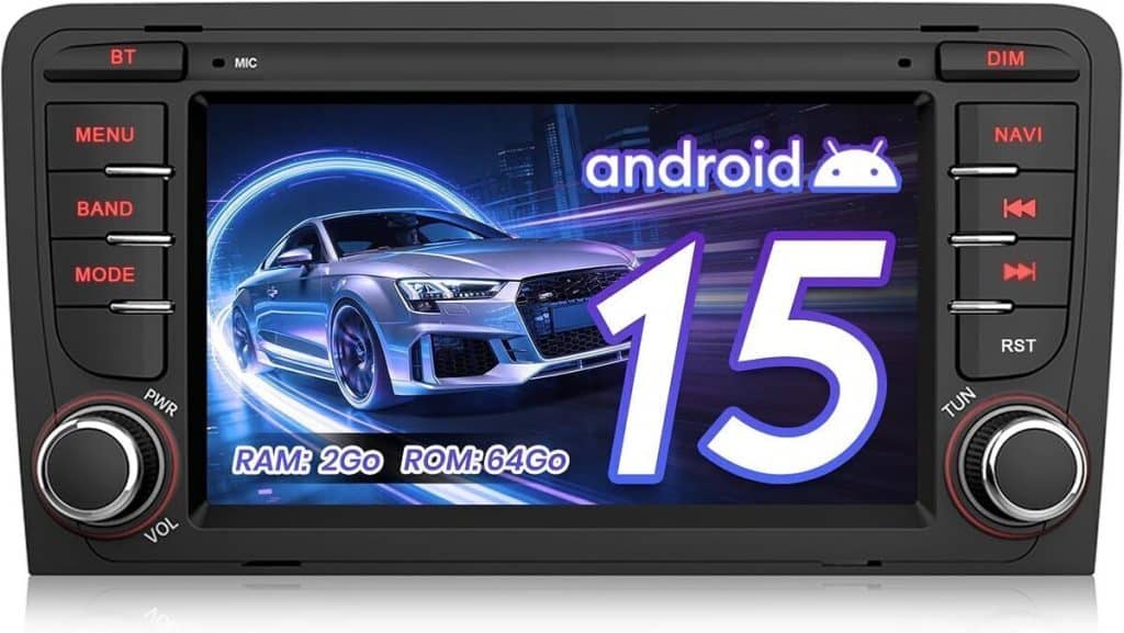 Test de l'autoradio Awesafe Android 13 pour Audi A3 : écran 7 pouces et CarPlay intégré