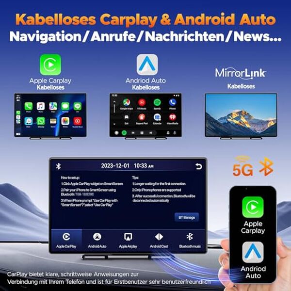 Découvrez notre test complet de l'autoradio Volam sans fil avec écran 9 pouces, compatible CarPlay et Android Auto pour une expérience de conduite connectée.