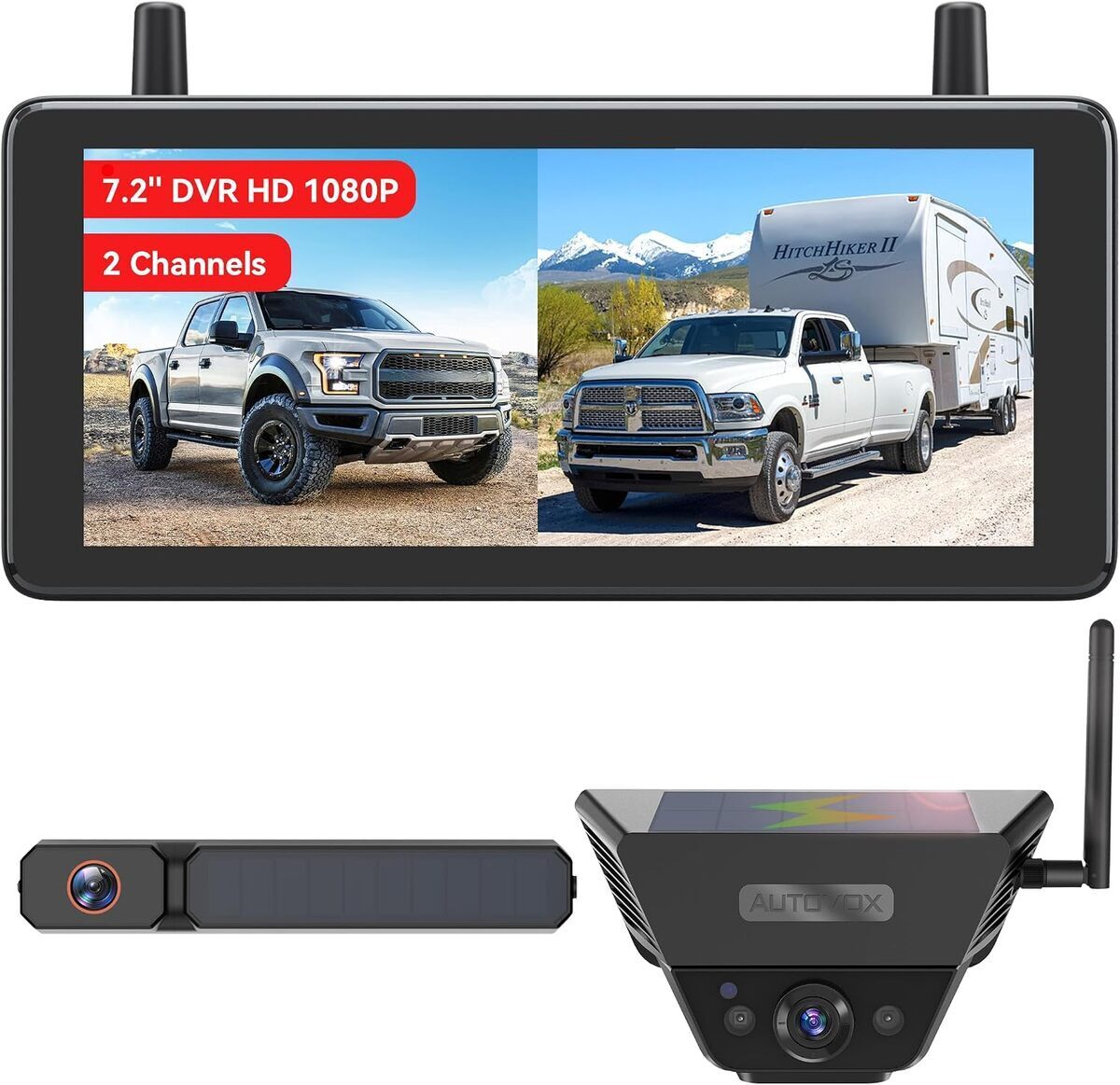 Test de la caméra de recul sans fil solaire AUTO-VOX à double vue