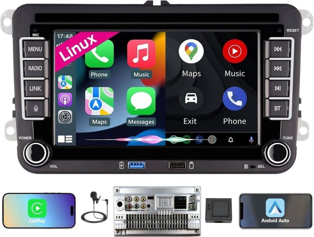 Test de l'autoradio Linux VW : carPlay, android auto et écran 7" intégrés